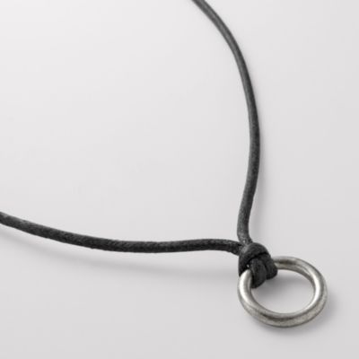 Fossil Gray Cord Charm Necklace