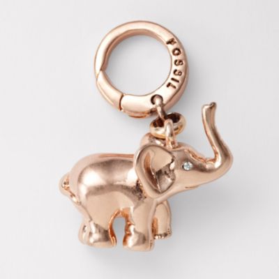 Fossil Rose Elephant Charm