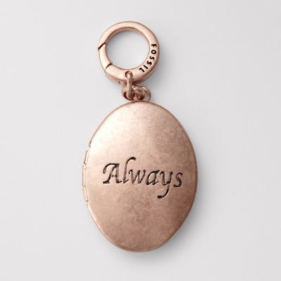 Fossil Rose Locket Charm