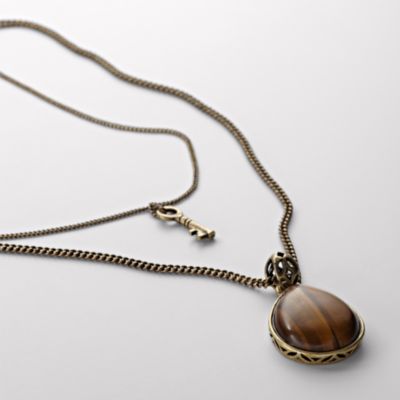 Fossil Tiger's Eye Two in One Necklace