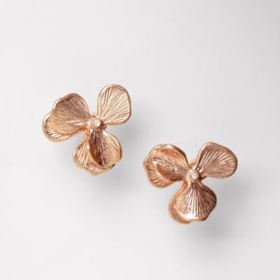 Fossil Rose Flower Studs