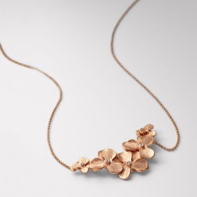 Fossil Rose Flower Necklace