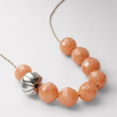 Fossil Peach Beaded Necklace