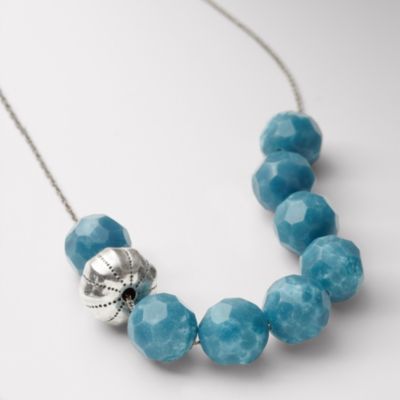 Fossil Blue Beaded Necklace
