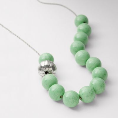 Fossil Mint Beaded Necklace