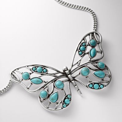 JA5466 - Turquoise Butterfly Necklace