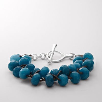 Fossil Woven Bead Bracelet - Teal