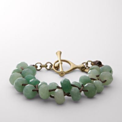 Fossil Woven Bead Bracelet - Green