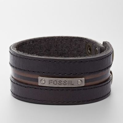JA5747 - Leather Cuff - Black and Gray