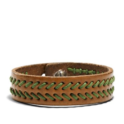 JA5962 - Weave Bracelet – Saddle and Green