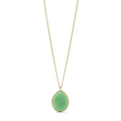 JA5971 - Stone Teardrop Pendant - Green