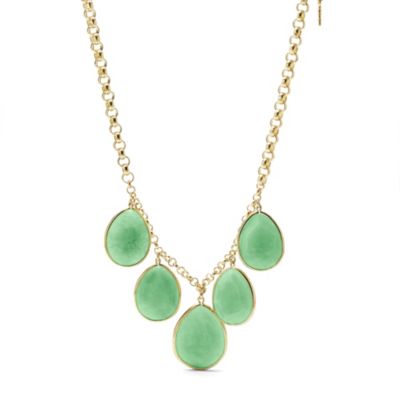 JA5974 - Stone Teardrops Necklace - Green