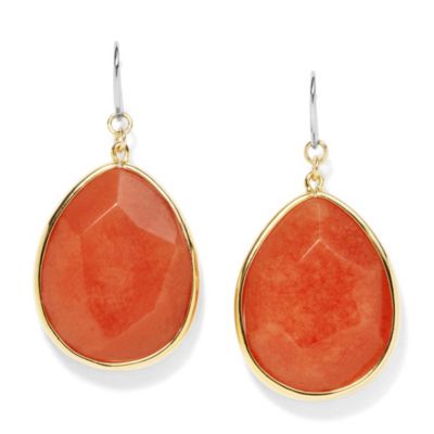 JA6026 - Stone Teardrop Earrings - Coral