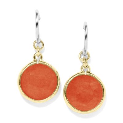 JA6027 - Round Stone Earring - Coral