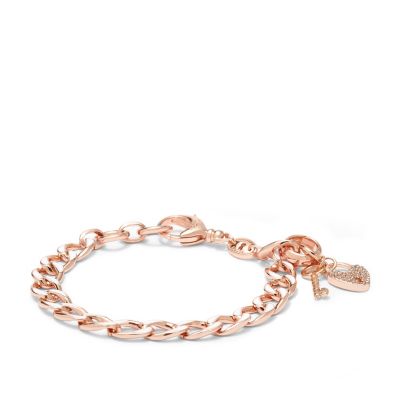 JA6029 - Enamel Link Charm Starter Bracelet - White