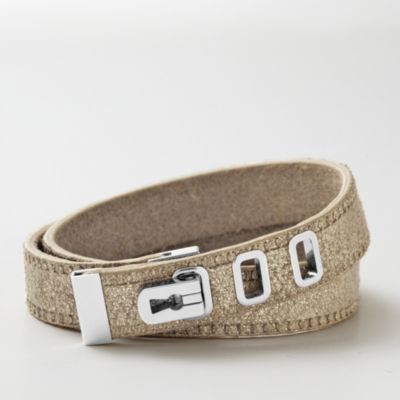 JF00234 - Leather Double Wrap – Metallic Gold