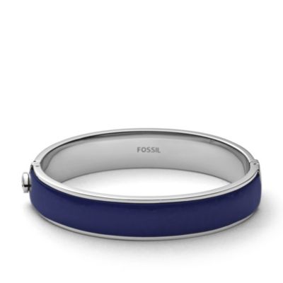 JF00266 - Wide Resin Bangle – Navy and Coral