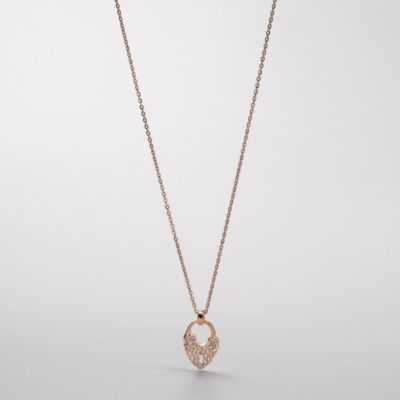 JF00296 - Sparkle Heart Necklace - Rose