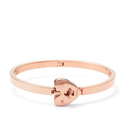 JF00381 - Heart Turnlock Bangle - Rose