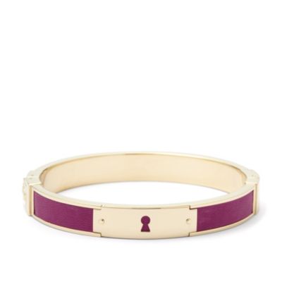 JF00390 - Leather Keyhole Bangle - Purple