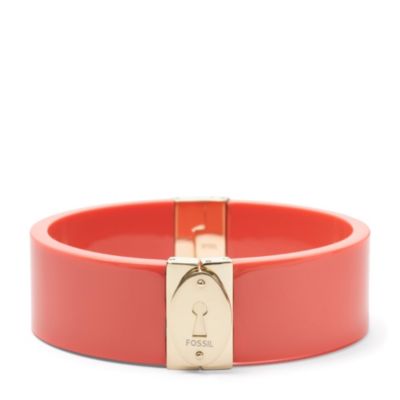 JF00397 - Wide Resin Bangle - Coral