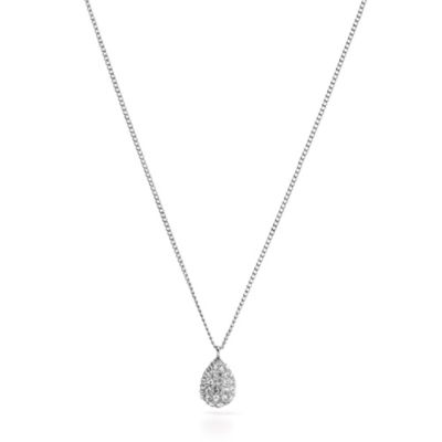 JF00450 - Pave Teardrop Pendant Necklace