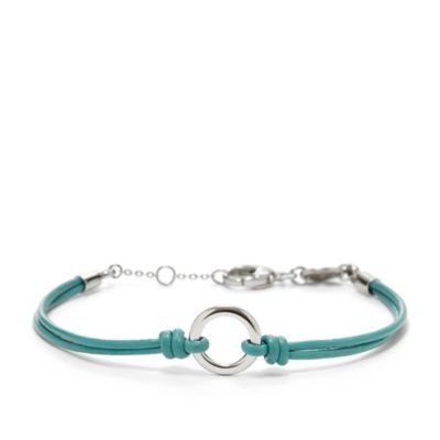 JF00475 - Leather Bracelet - Aqua