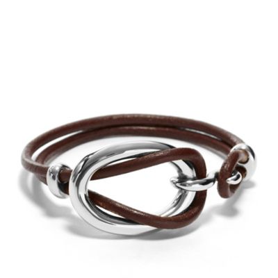 JF00601 - Link Wrist Wrap - Silver-Tone and Chocolate