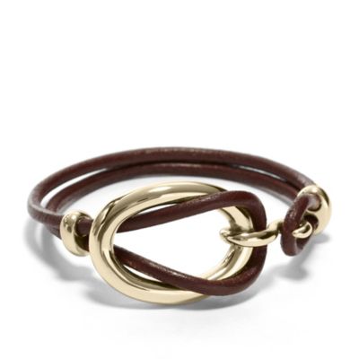 JF00603 - Bracciale in pelle e acciaio - Dorato e Marrone