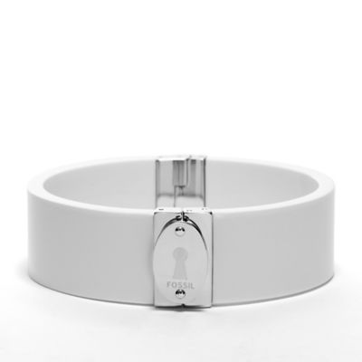 JF00635 - Wide Resin Bangle - White