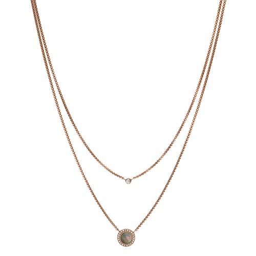 Fossil Double Gray Mother-Of-Pearl Disc Pendant Necklace jewelry JF02953791 Fossil Double Gray Mother-Of-Pearl Disc Pendant Necklace jewelry JF02953791