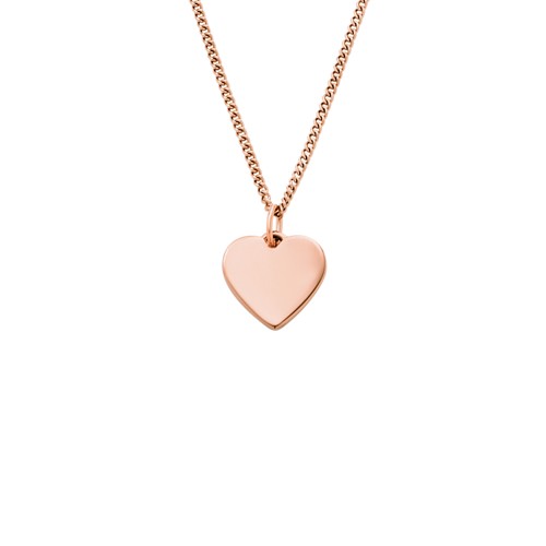 Fossil Engravable Heart Rose Gold-Tone Stainless Steel Necklace jewelry JF03021791 Fossil Engravable Heart Rose Gold-Tone Stainless Steel Necklace jewelry JF03021791