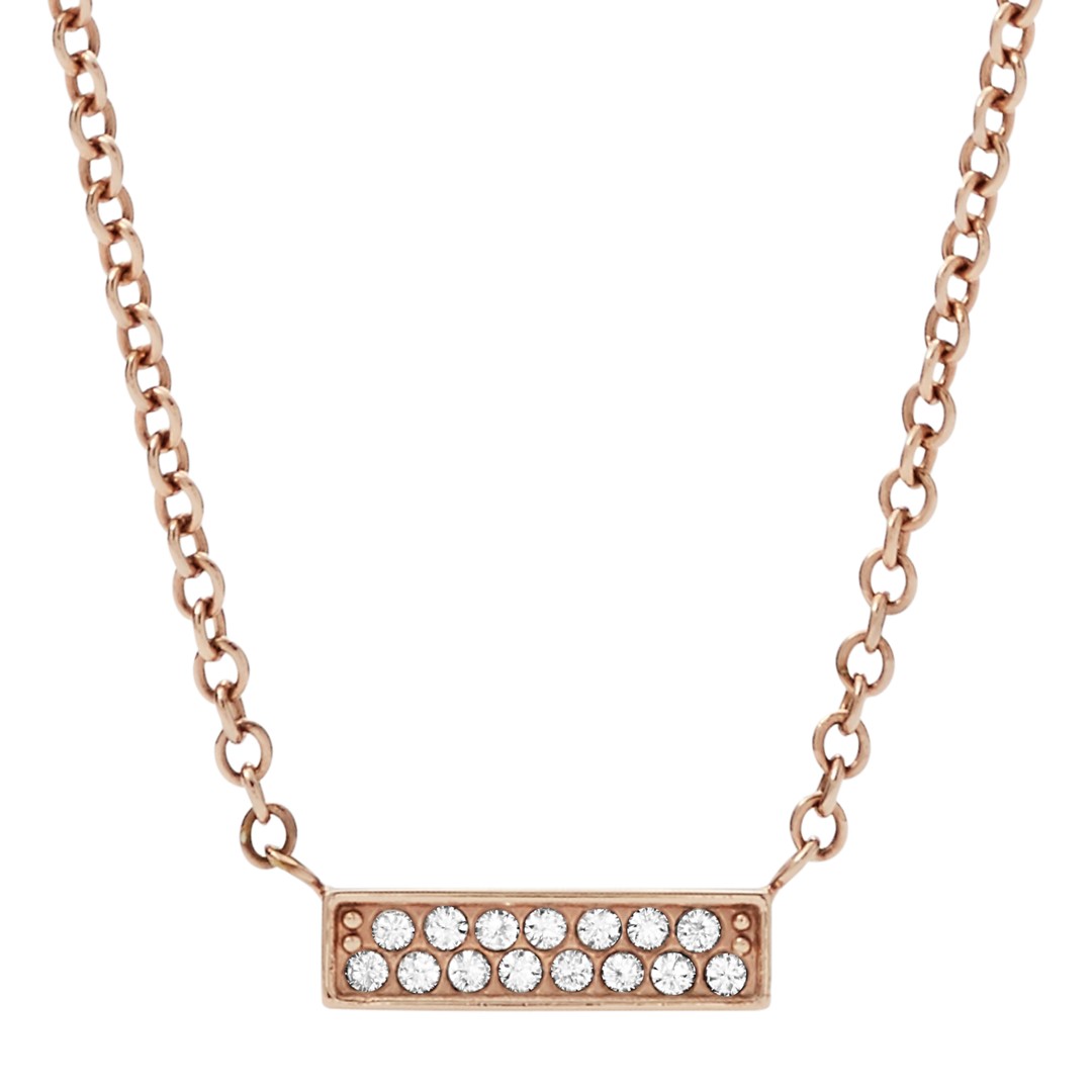 Fossil Rose Gold-Tone Stainless Steel Glitz Necklace Jf03031791 jewelry - JF03031791-WSI Fossil Rose Gold-Tone Stainless Steel Glitz Necklace Jf03031791 jewelry - JF03031791-WSI