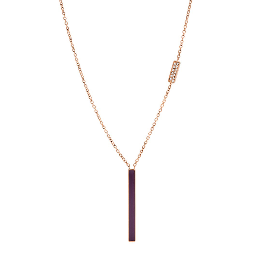 Fossil Rose Gold-Tone Stainless Steel Glitz Necklace Jf03032791 jewelry - JF03032791-WSI Fossil Rose Gold-Tone Stainless Steel Glitz Necklace Jf03032791 jewelry - JF03032791-WSI