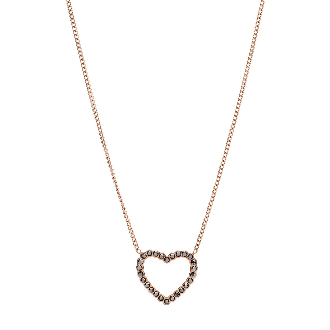 Fossil Open Heart Rose Gold-Tone Stainless Steel Necklace Jf03258791 jewelry - JF03258791-WSI Fossil Open Heart Rose Gold-Tone Stainless Steel Necklace Jf03258791 jewelry - JF03258791-WSI