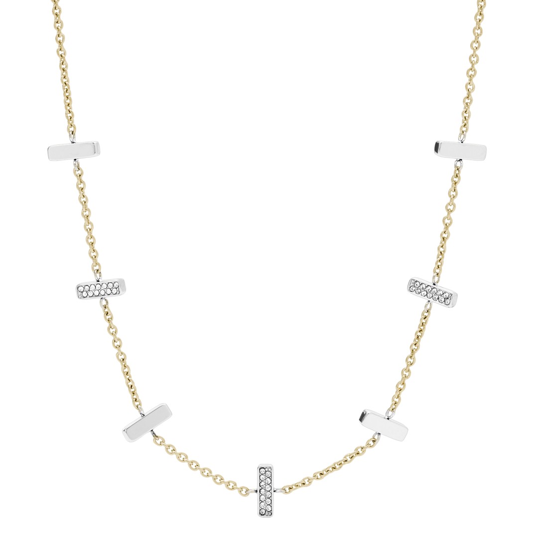 Fossil Two-Tone Stainless Steel And Glitz Necklace Jf03287998 jewelry - JF03287998-WSI Fossil Two-Tone Stainless Steel And Glitz Necklace Jf03287998 jewelry - JF03287998-WSI