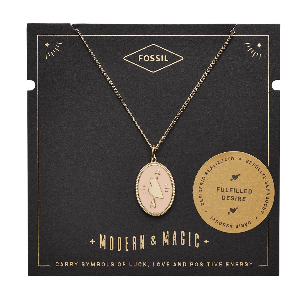 Fossil Heart And Arrow Gold-Tone Steel Pendant Jf03295710 jewelry - JF03295710-WSI Fossil Heart And Arrow Gold-Tone Steel Pendant Jf03295710 jewelry - JF03295710-WSI
