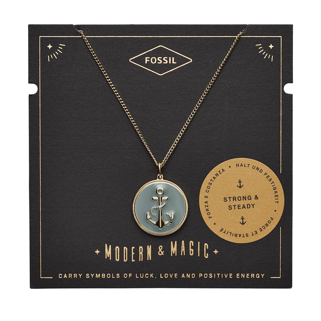 Fossil Anchor Gold-Tone Steel Pendant Jf03296710 jewelry - JF03296710-WSI Fossil Anchor Gold-Tone Steel Pendant Jf03296710 jewelry - JF03296710-WSI
