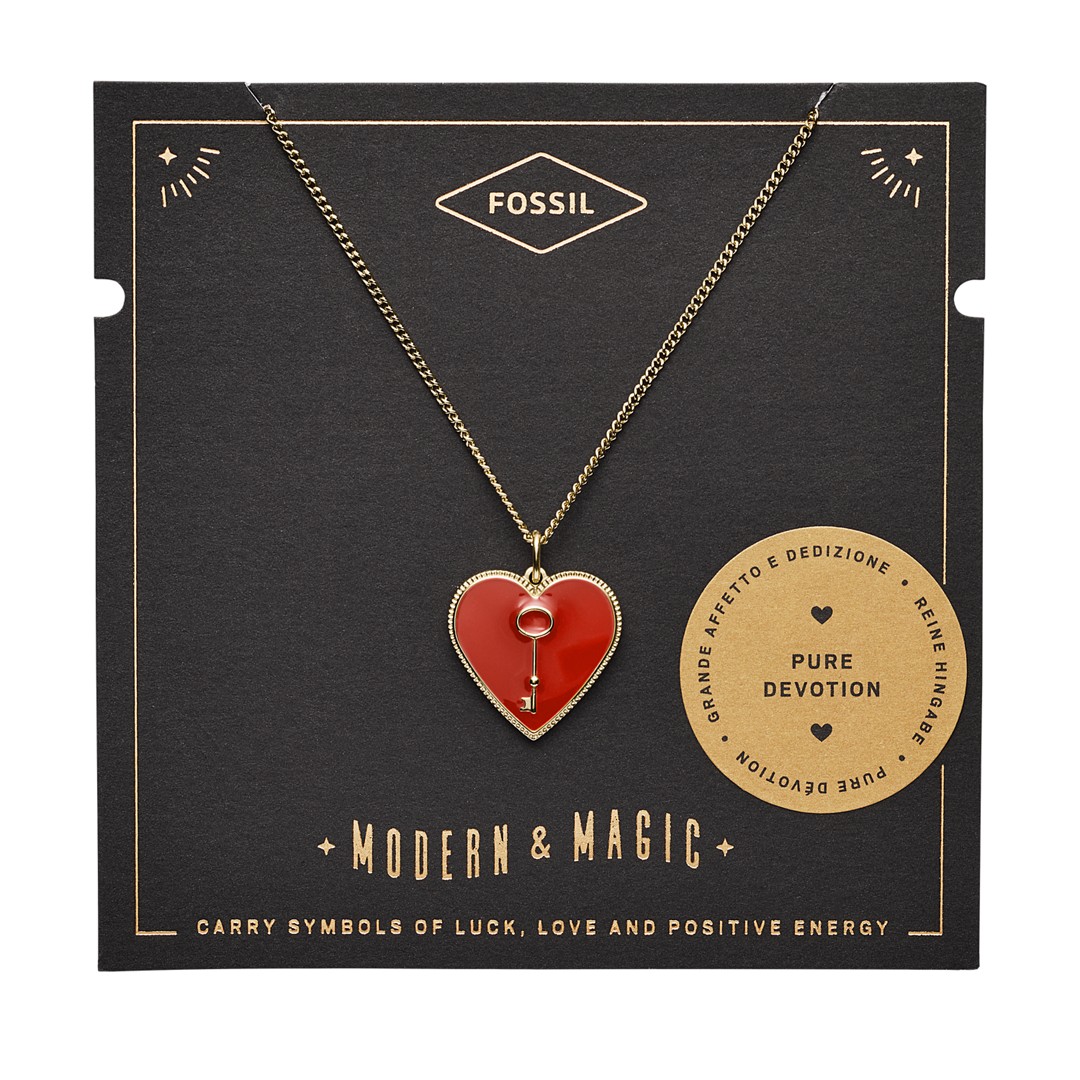 Fossil Heart And Key Gold-Tone Steel Pendant Jf03297710 jewelry - JF03297710-WSI Fossil Heart And Key Gold-Tone Steel Pendant Jf03297710 jewelry - JF03297710-WSI