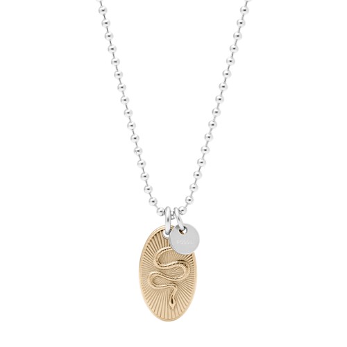 Fossil Serpent Stainless Steel Pendant Necklace jewelry BRASS OX Fossil Serpent Stainless Steel Pendant Necklace jewelry BRASS OX