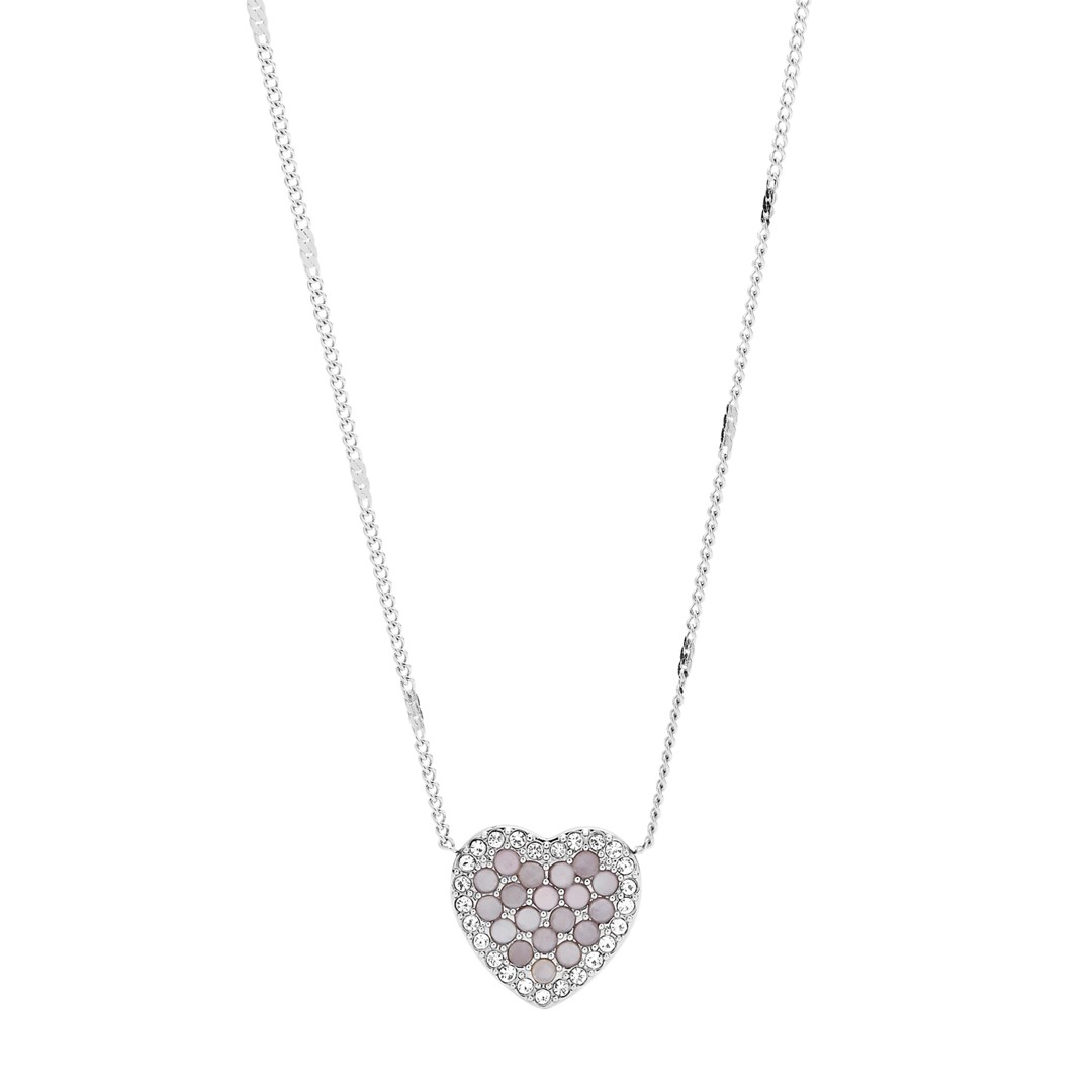 Fossil Mosaic Heart Stainless Steel Necklace Jf03415040 jewelry SILVER- JF03415040-WSI Fossil Mosaic Heart Stainless Steel Necklace Jf03415040 jewelry SILVER- JF03415040-WSI