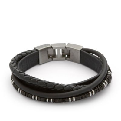 JF86555 - Black Multi Wrap Bracelet