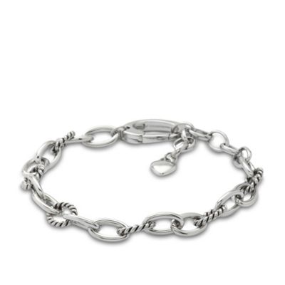JF86680 - Mixed Steel Link Bracelet