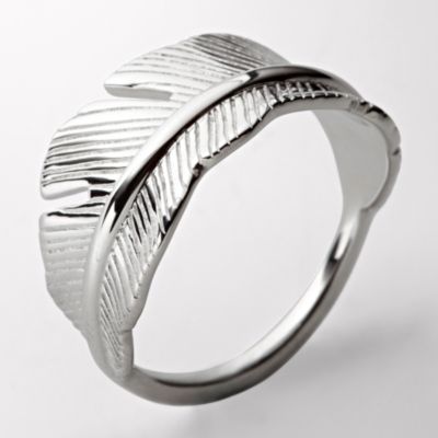 Fossil Sterling Feather Ring - 8