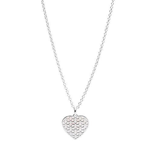 Fossil Heart Cutout Sterling Silver Pendant Necklace jewelry SILVER Fossil Heart Cutout Sterling Silver Pendant Necklace jewelry SILVER