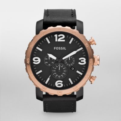 JR1369 - Nate Leather Watch – Black