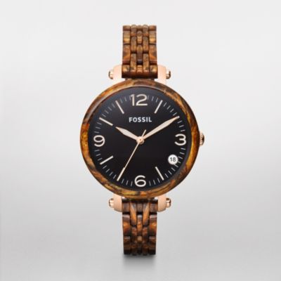 JR1410 - Heather Mid-Size Three Hand Resin Watch - Burlwood