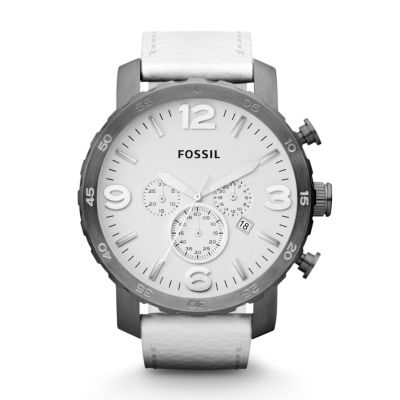 JR1423 - Nate Chronograph Leather Watch - White