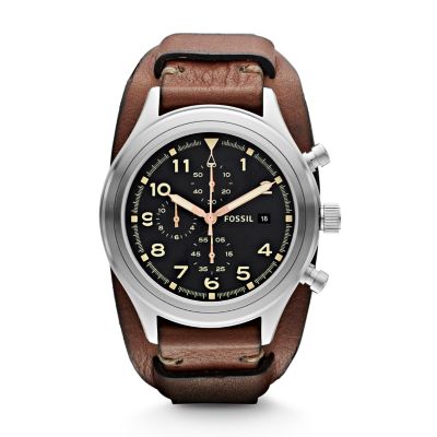 JR1432 - Compass Chronograph Leather Watch - Brown