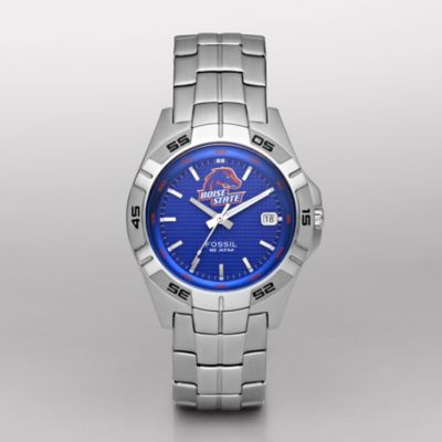 Boise State - Men's Silver 3 Hand Watch